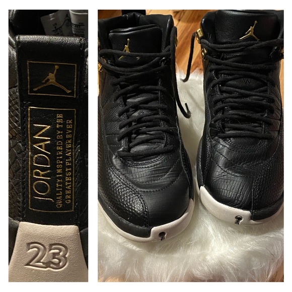 Air Jordan 12 Retro Women's Black/Metallic Gold-White - Picture 4 of 5